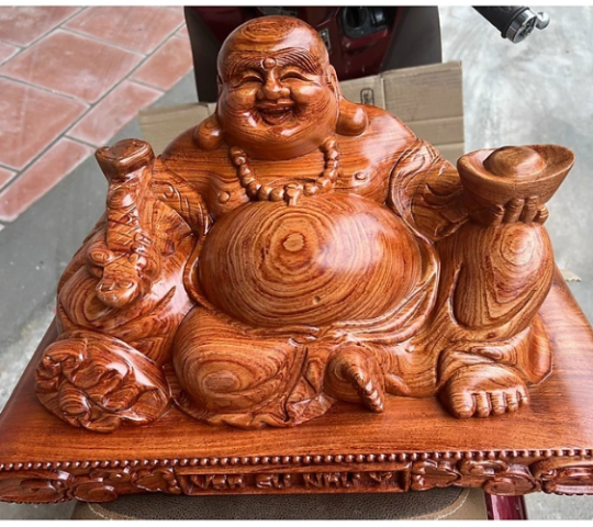 Phật di lặc gỗ hương kích thước 30 x 18 cm